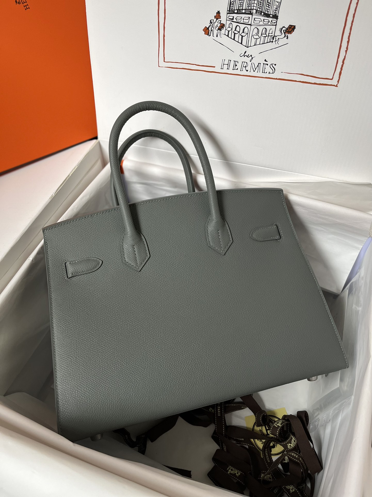 에르메스 버킨백30 그레이그린 은장 앱송